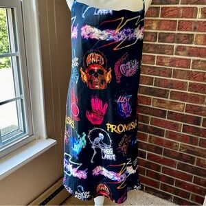 Graphic Art Slip Dress Skulls Streetwear Sk8r Party Spaghetti Straps Tattoo Vibe